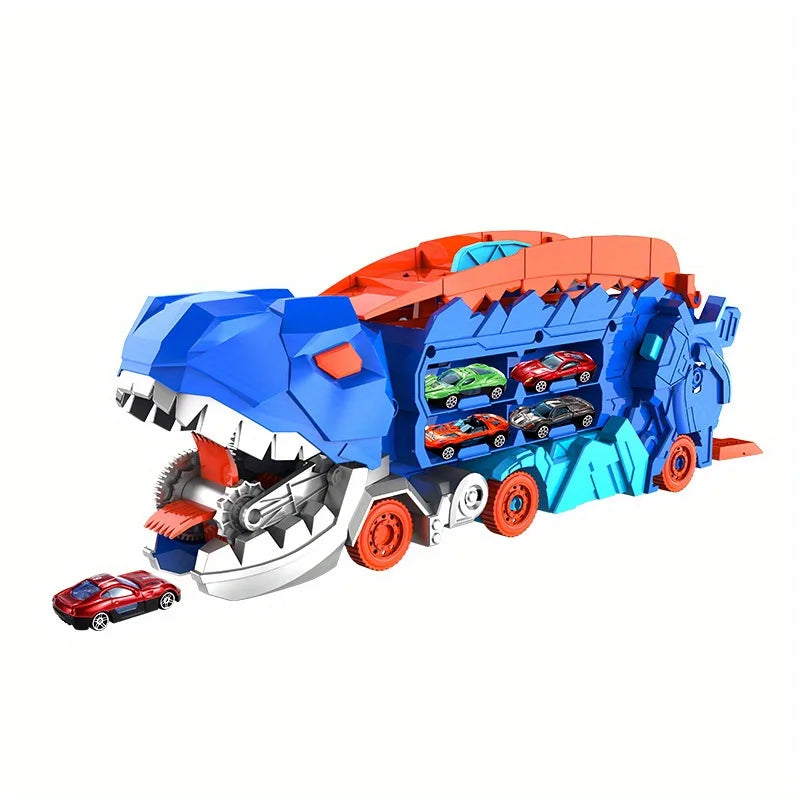 Dinosaur Truck & Car Transporter with Race Track