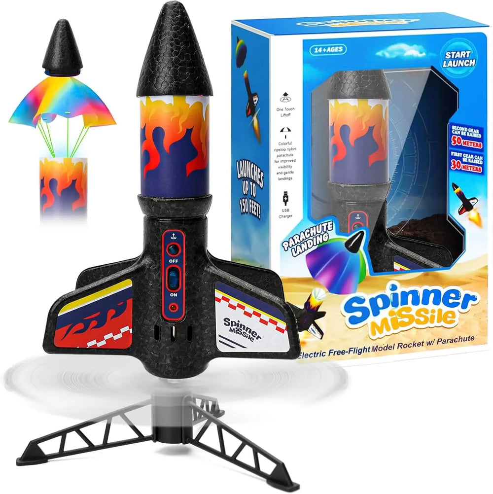 Rocket Launcher Toy – Motorised Rocket & Parachute