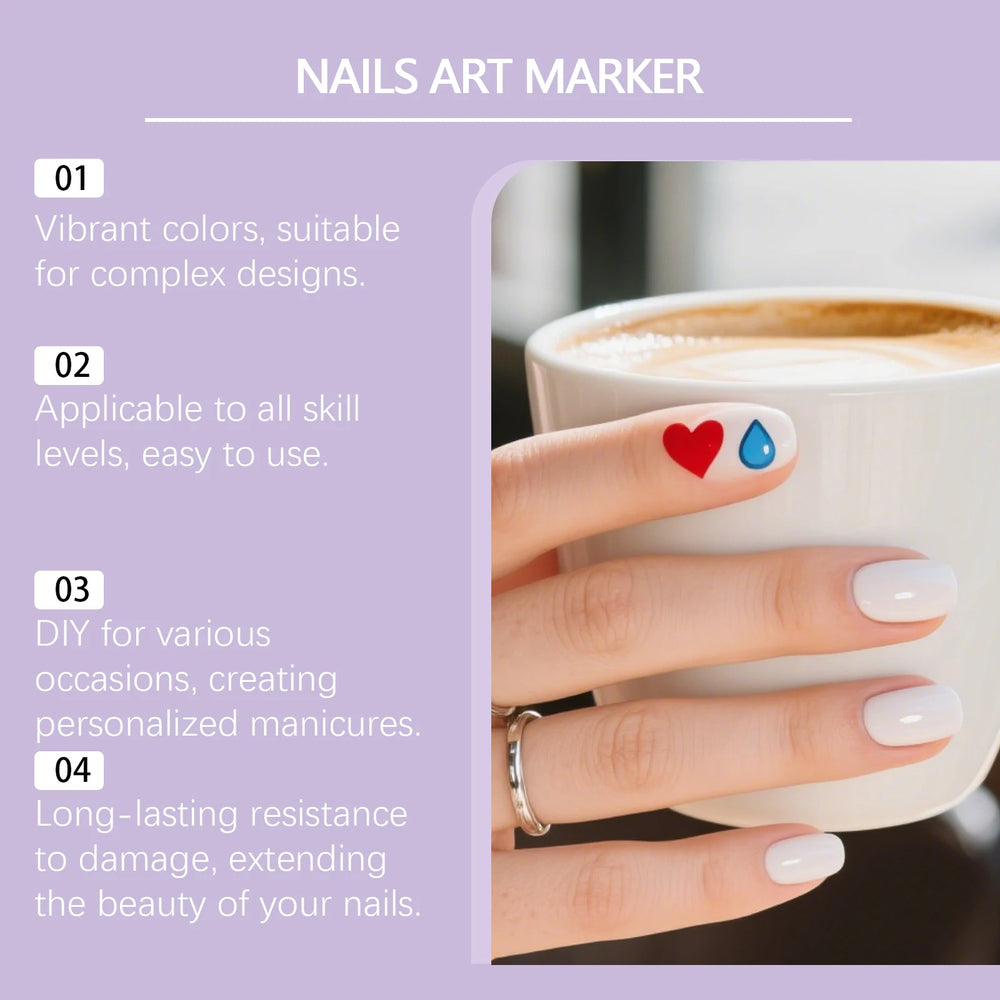 Nail Art Pens — Fine & Rounded Tip Duo