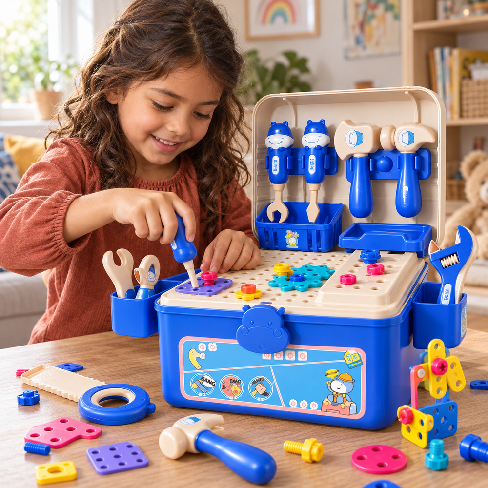 Kids Tool Bench with Carry Case, 152 Pieces