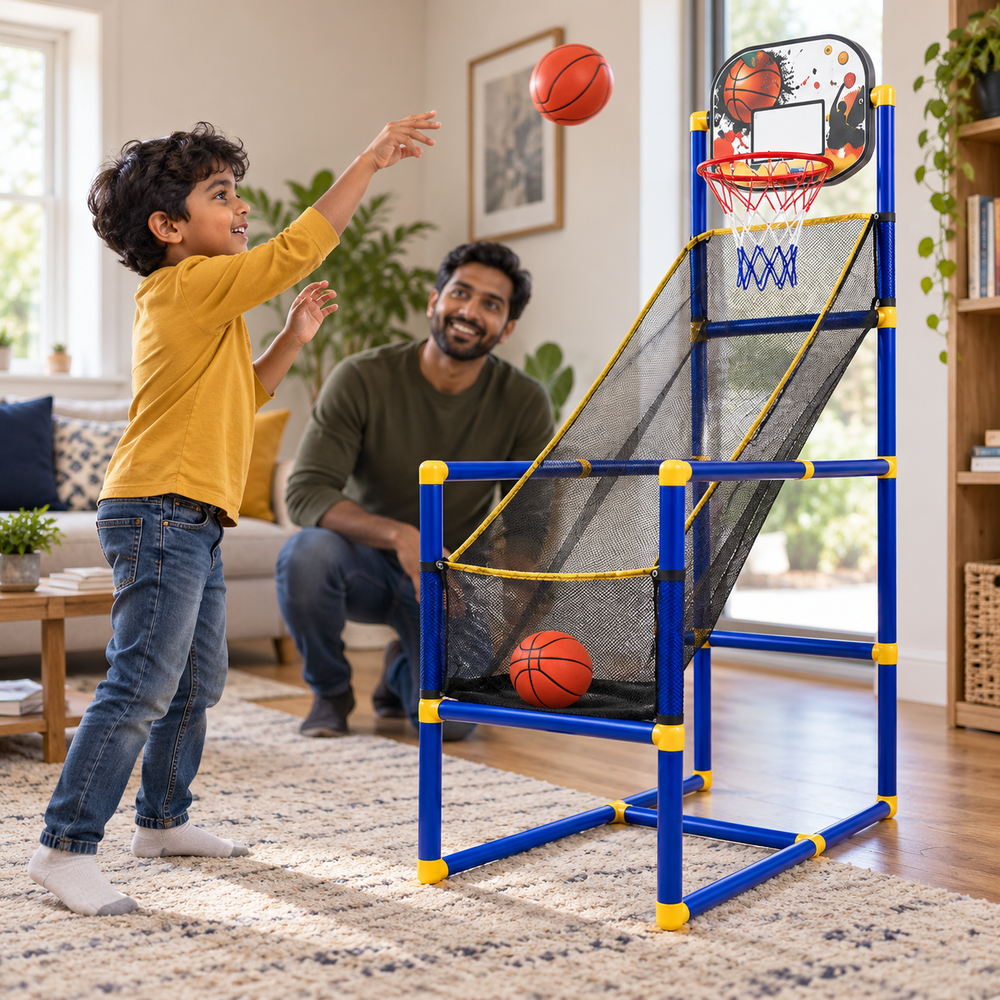 Basketball Arcade Game with Ball Return