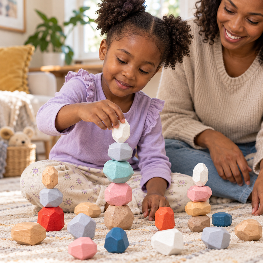 Wooden Stacking Stones Balancing Set, 36 Pieces