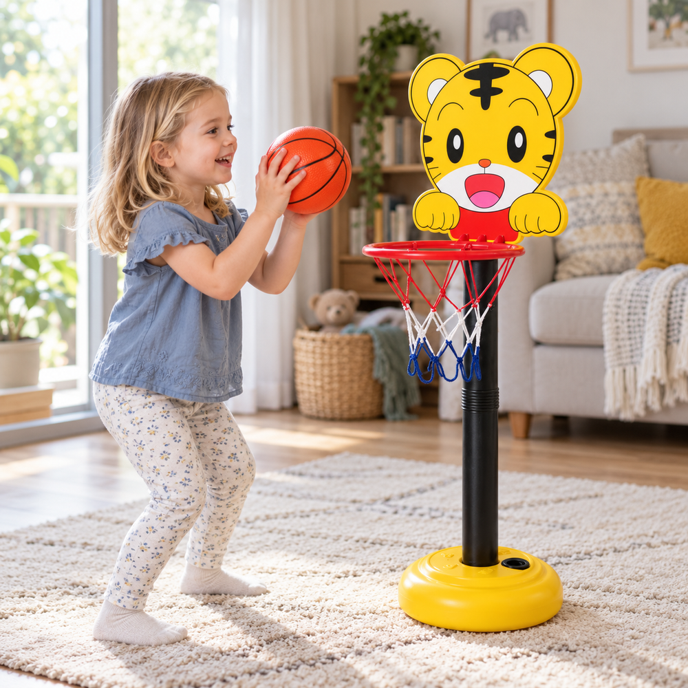 Kids Adjustable Basketball Hoop with Ball