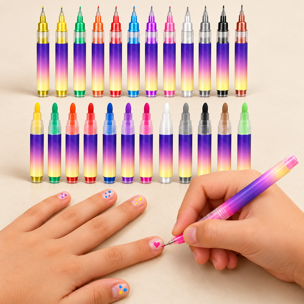 Nail Art Pens with Fine and Rounded Tips