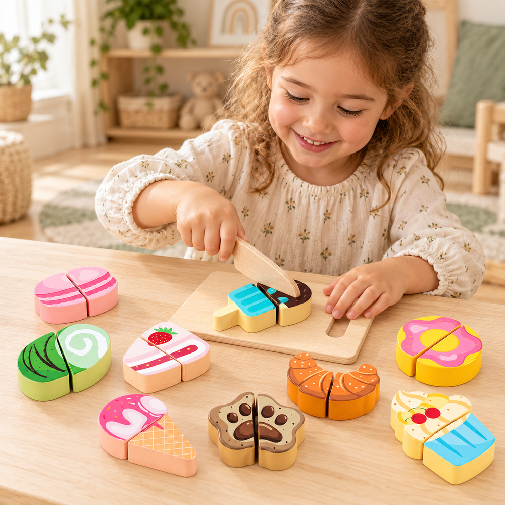 Wooden Cutting Play Food Sets