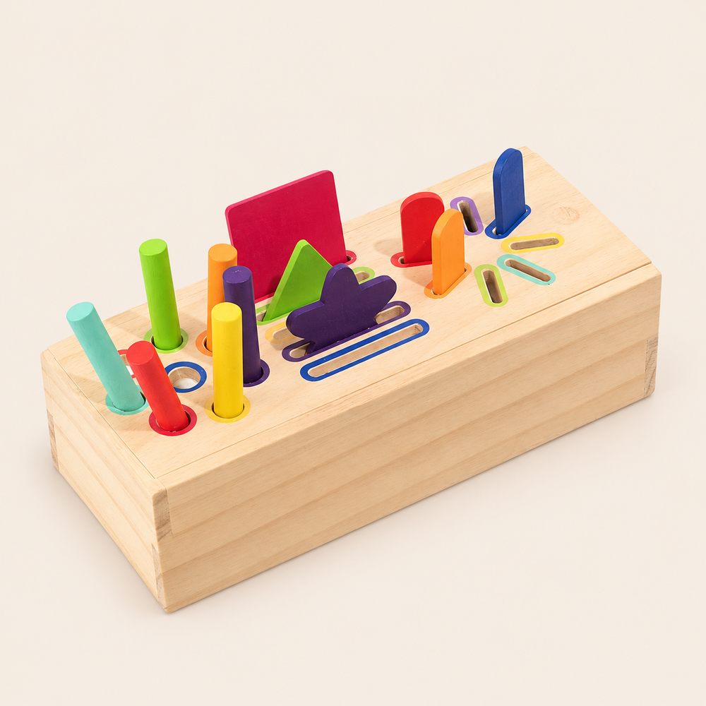 Wooden Shape and Colour Sorting Box