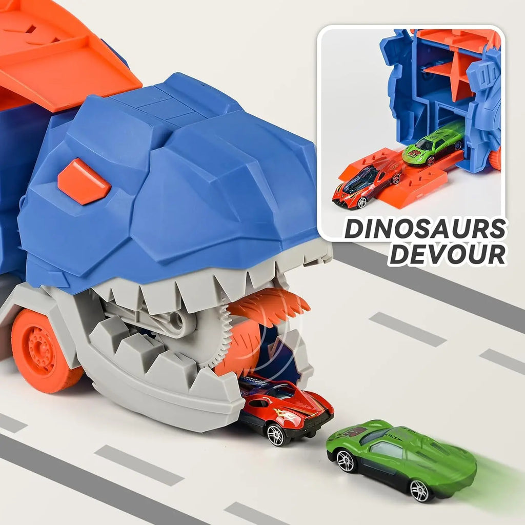 Dinosaur Truck & Car Transporter with Race Track