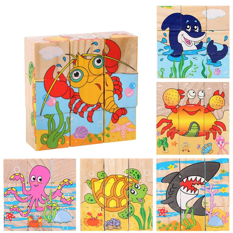 Wooden Cube Puzzle – 6 Pictures & 9 Themes