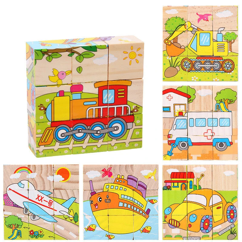 Wooden Cube Puzzle – 6 Pictures & 9 Themes