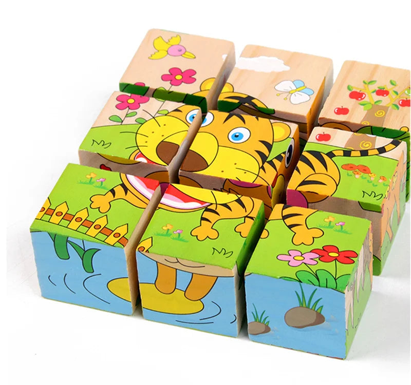 Wooden Cube Puzzle – 6 Pictures & 9 Themes