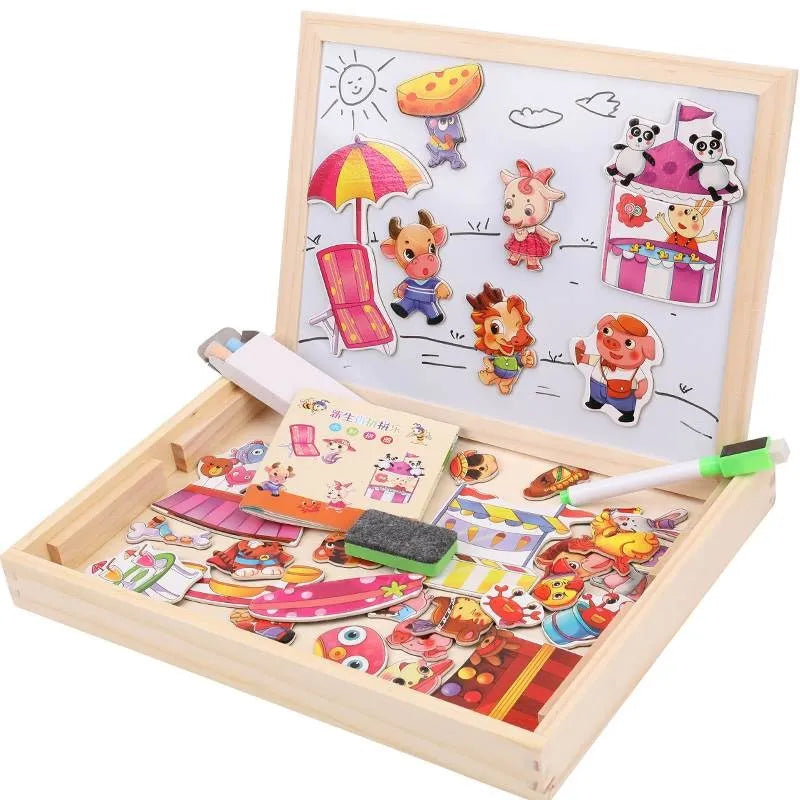 Wooden Magnetic Drawing & Puzzle Box — Pivoli Toys — product image 5