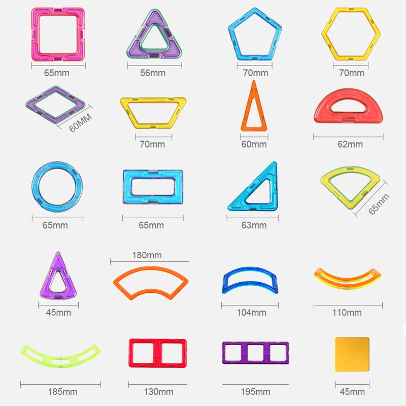 Magnetic Building Tiles — Rainbow Set — Pivoli Toys — product image 8