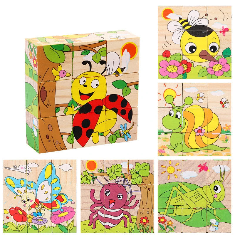 Wooden Cube Puzzle – 6 Pictures & 9 Themes