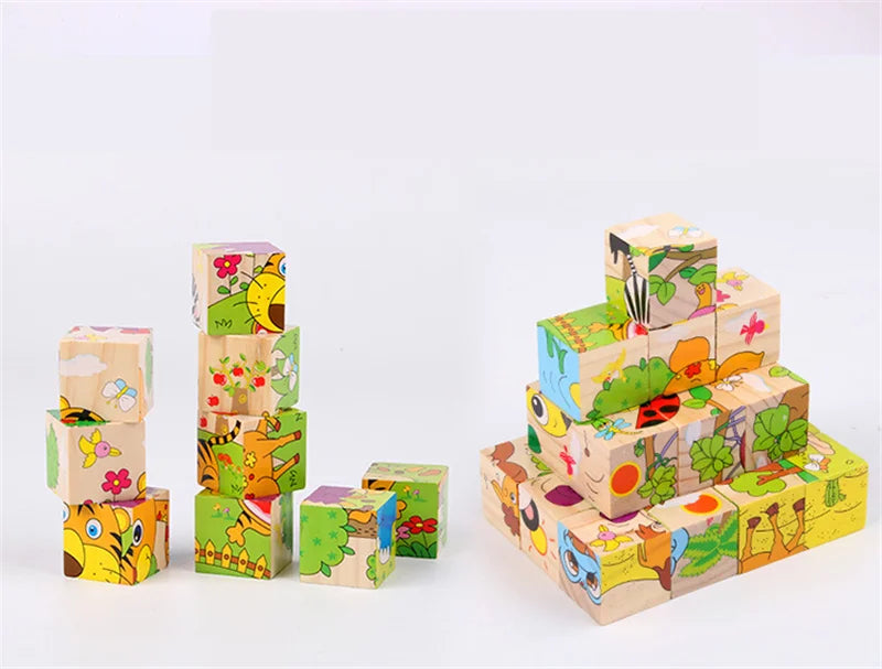 Wooden Cube Puzzle – 6 Pictures & 9 Themes