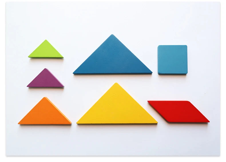 Wooden Tangram Puzzle with Challenge Cards