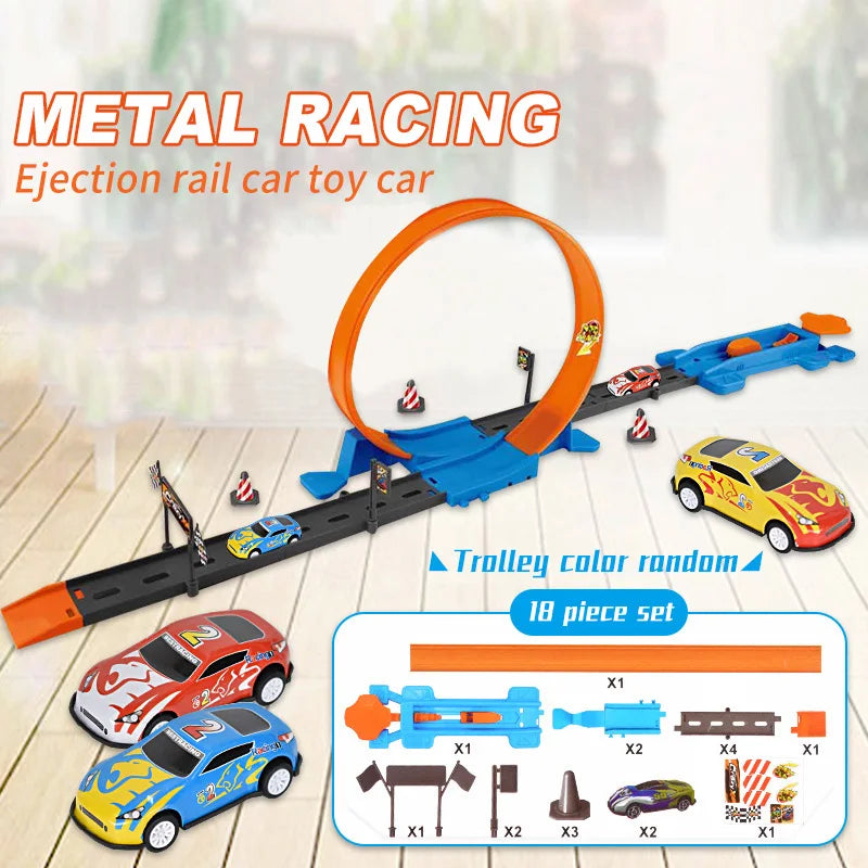 Double-Loop Racing Track — 40-Piece Set — Pivoli Toys — product image 6