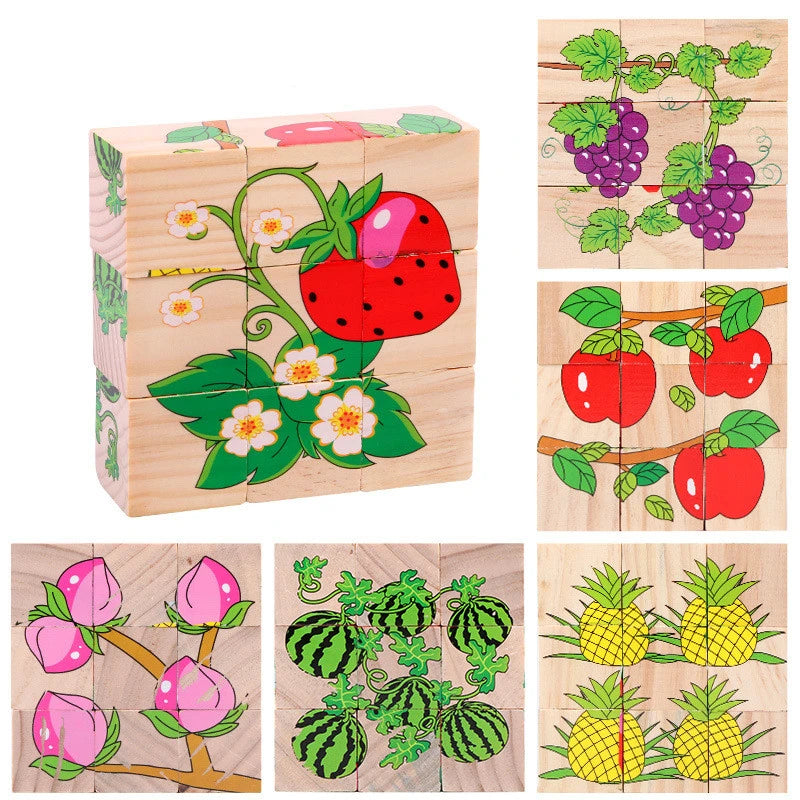 Wooden Cube Puzzle – 6 Pictures & 9 Themes