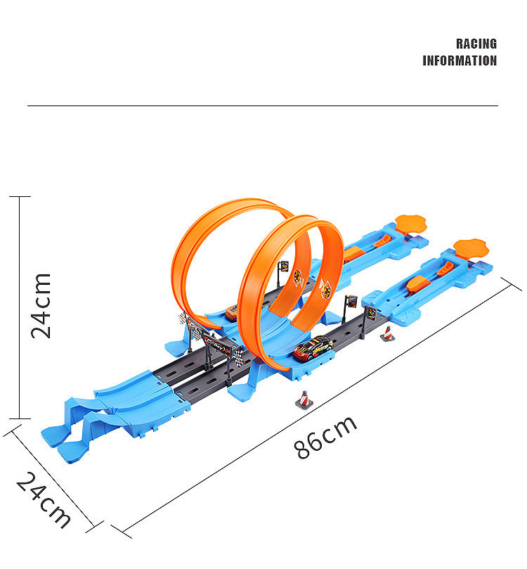 Double-Loop Racing Track — 40-Piece Set — Pivoli Toys — product image 8