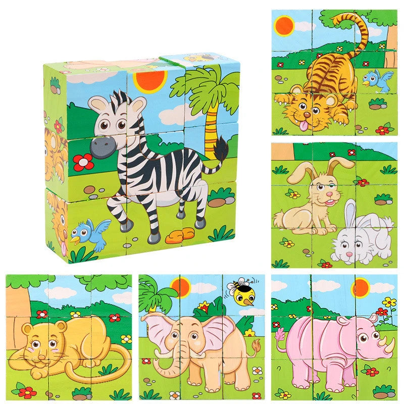 Wooden Cube Puzzle – 6 Pictures & 9 Themes