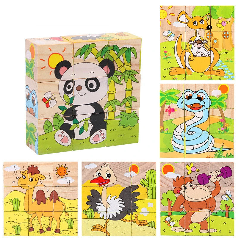Wooden Cube Puzzle – 6 Pictures & 9 Themes
