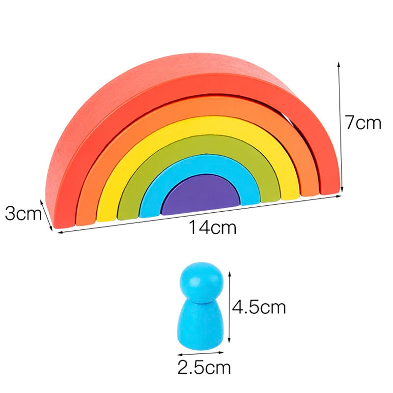 Wooden Rainbow Stacker with Peg People, additional product view 3