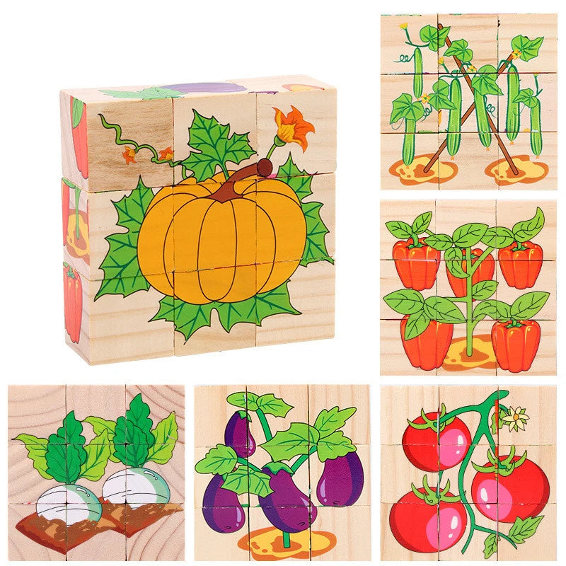 Wooden Cube Puzzle – 6 Pictures & 9 Themes