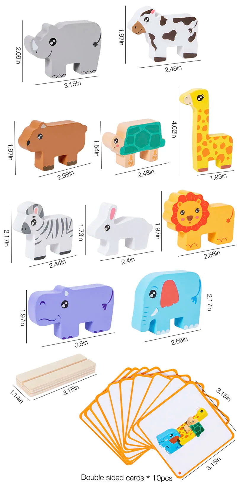 Wooden Animal Stacking Game, additional product view 3