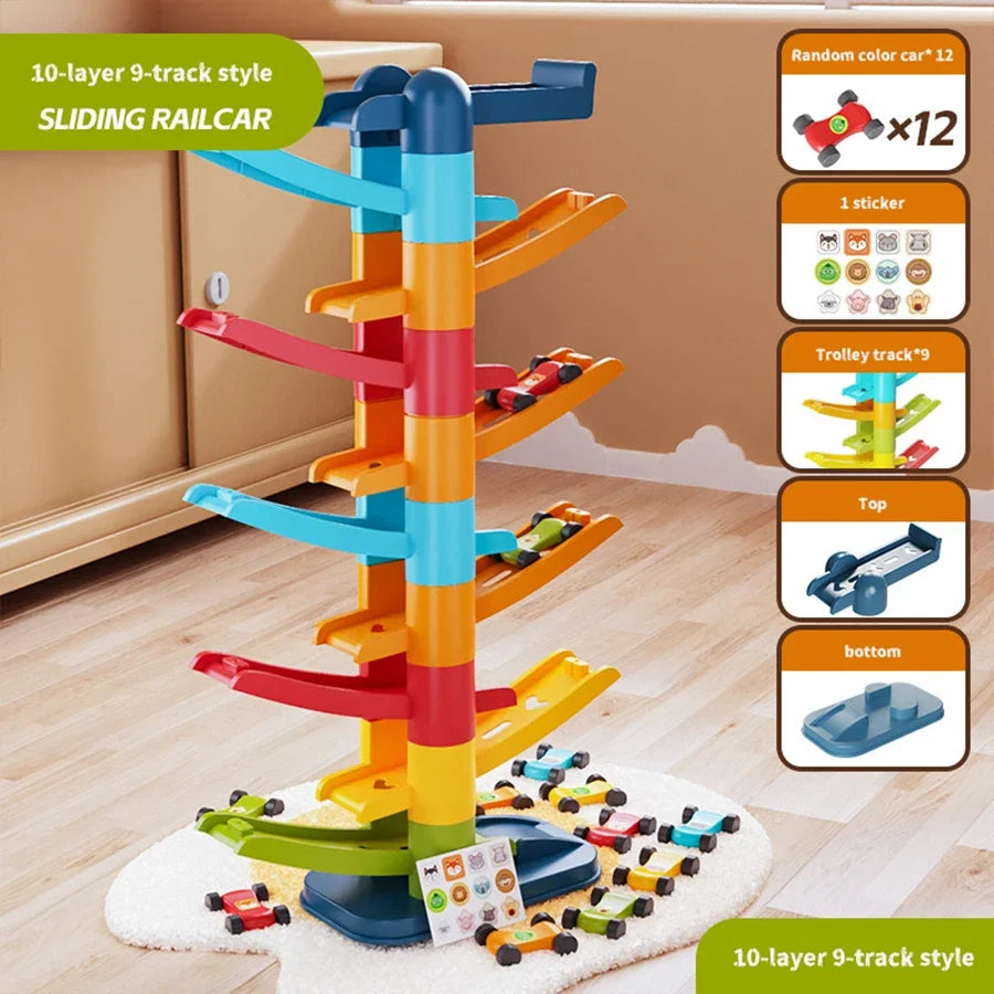 Car Ramp Toy with 12 Mini Cars