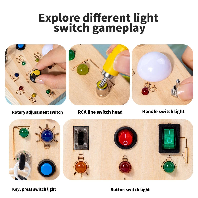 Light-Up Wooden Switch Board — Pivoli Toys — product image 2