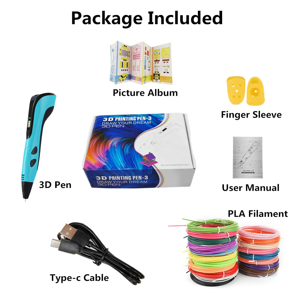 3D Pen for Kids with 100m PLA Filament