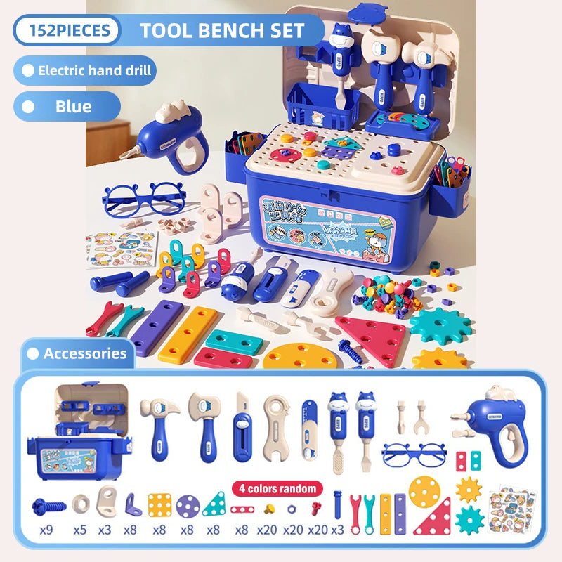 152-Piece Tool Bench & Building Case — Pivoli Toys — product image 6