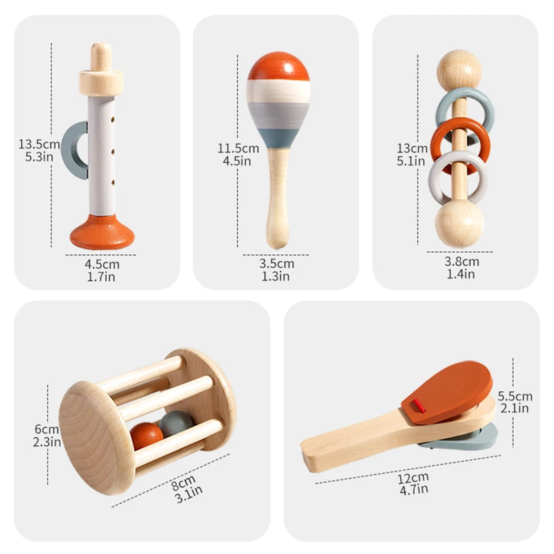 Wooden Musical Instruments, Set of 5, additional product view 2