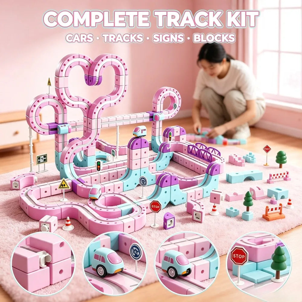 Pastel Magnetic Track Building Set — Pivoli Toys