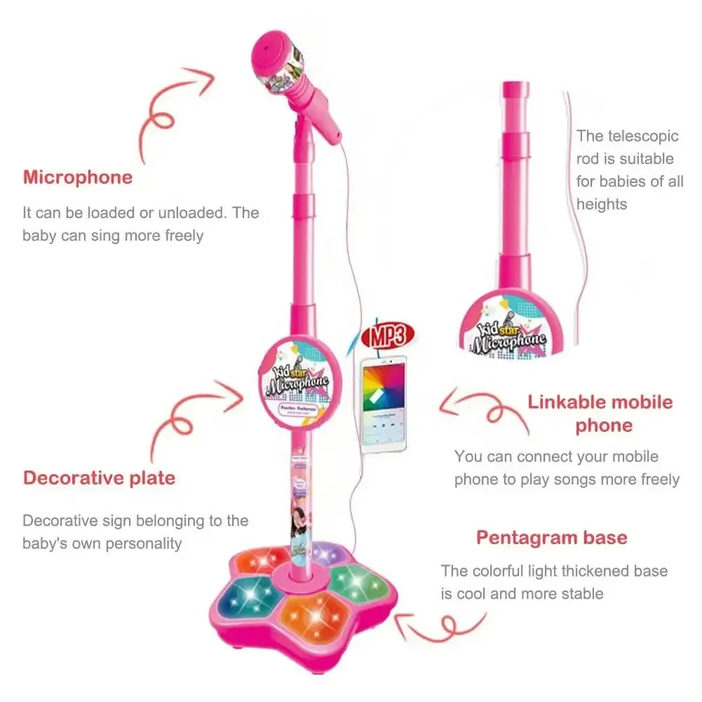 Kids' Karaoke Microphone with Adjustable Stand