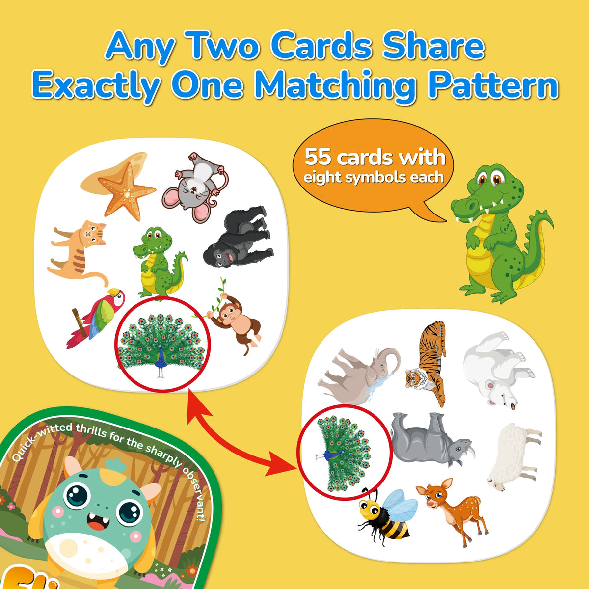 Animal Match Card Game — 55 Cards — Pivoli Toys — product image 4