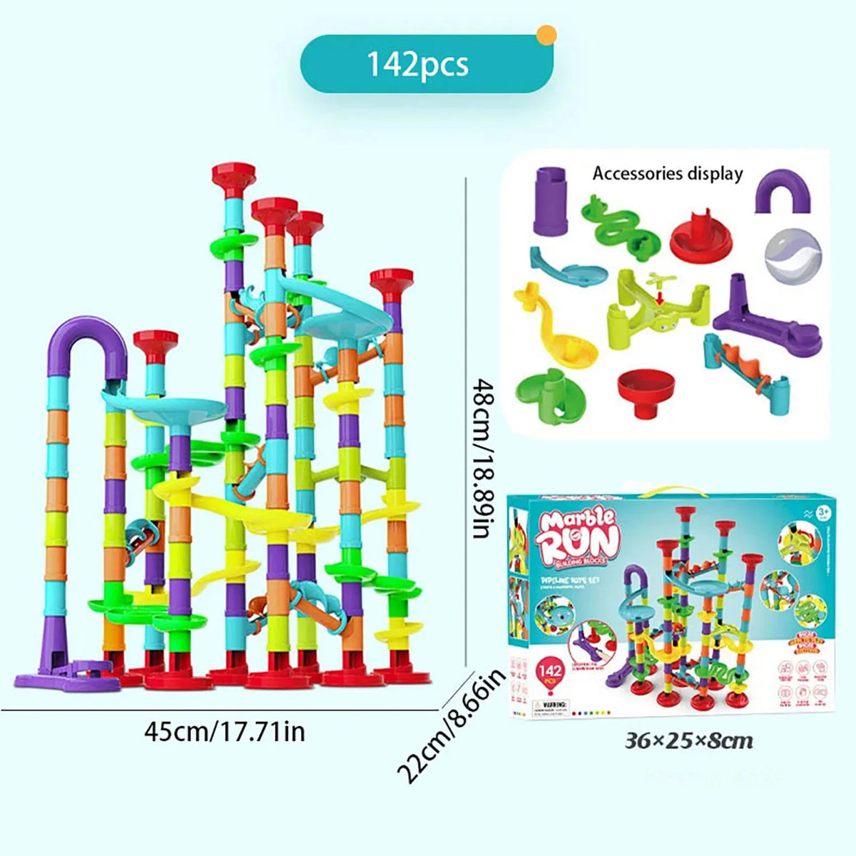 142-Piece Marble Run Building Set — Pivoli Toys — product image 7