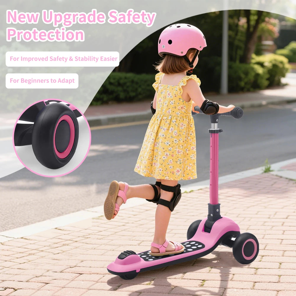 Kids' 3-Wheel Light-Up Folding Scooter