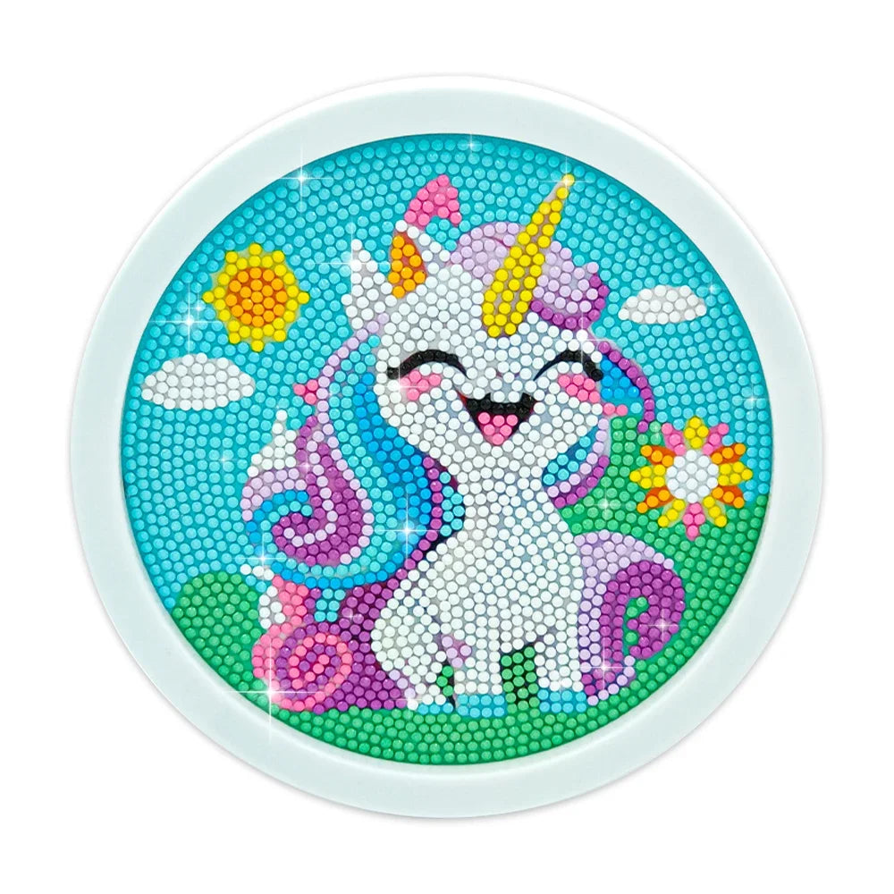 Unicorn Diamond Painting Kit with Round Frame