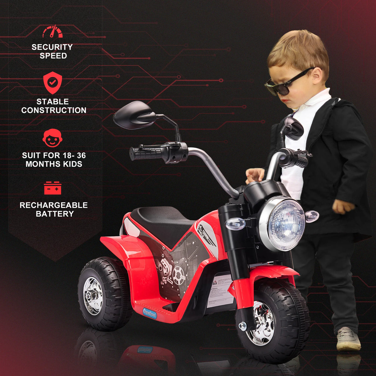 HOMCOM 6V Electric Ride-On Motorcycle