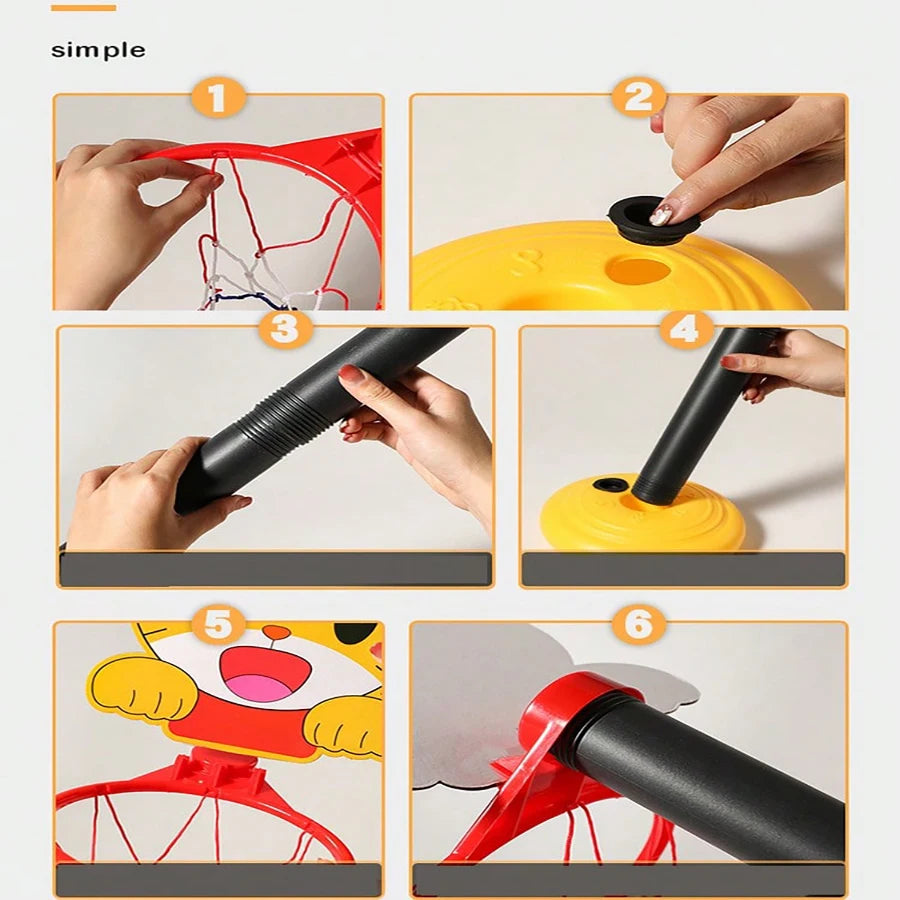 Kids' Adjustable Basketball Hoop with Ball