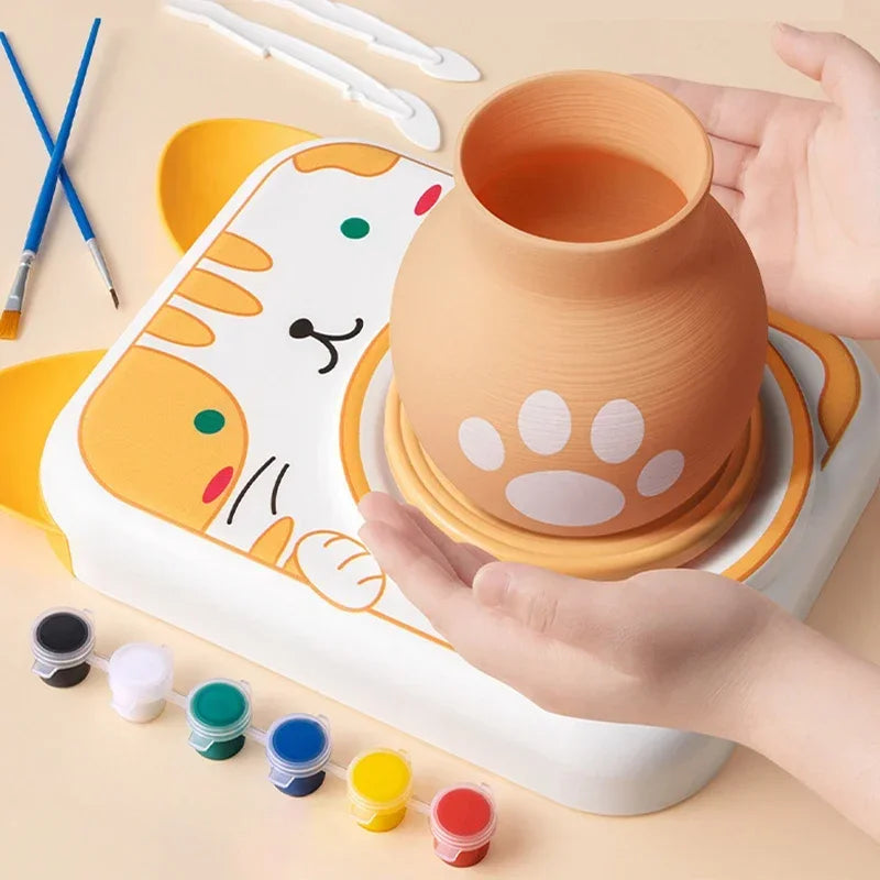 Mini Pottery Wheel for Kids – Cat or Dog Kit