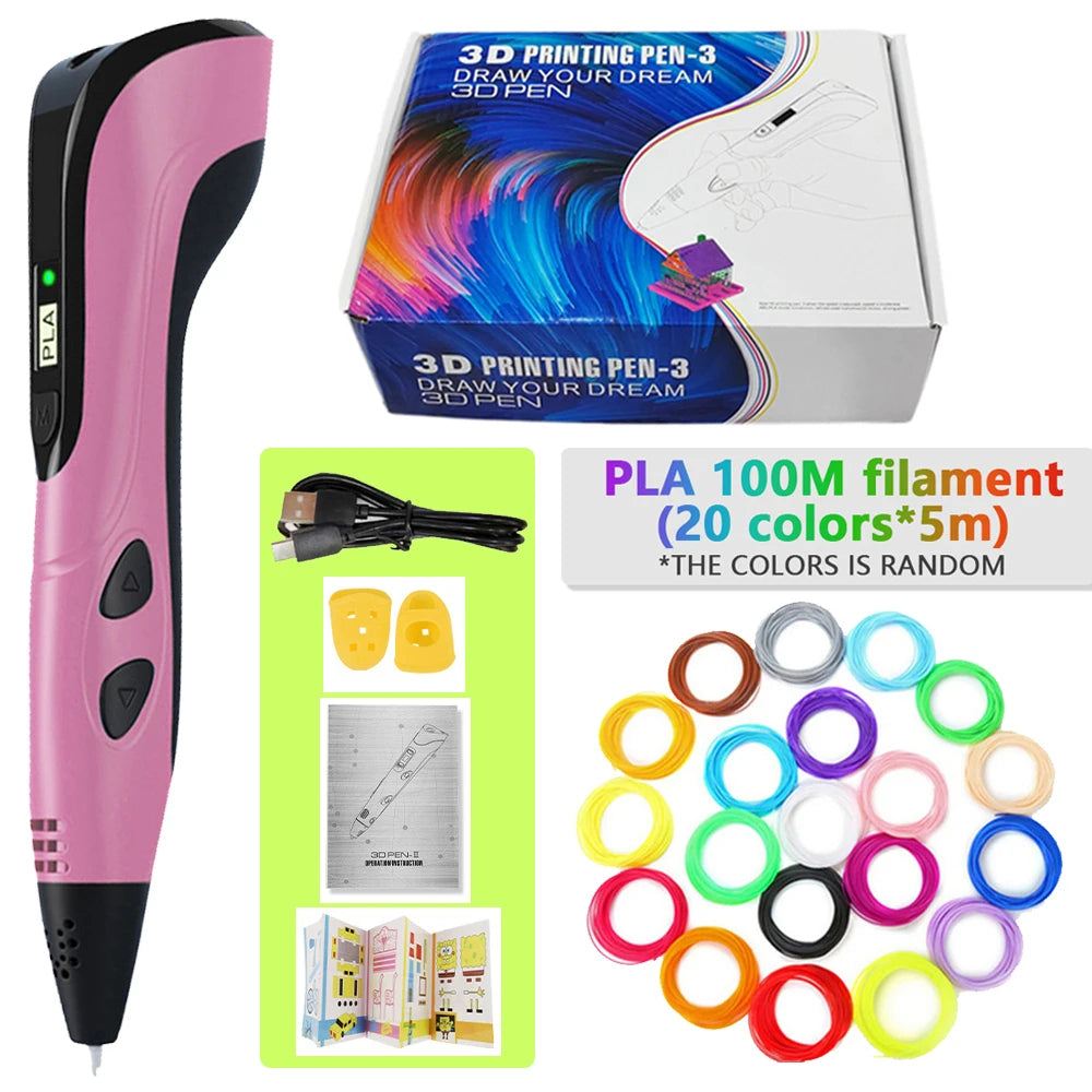 3D Pen for Kids with 100m PLA Filament