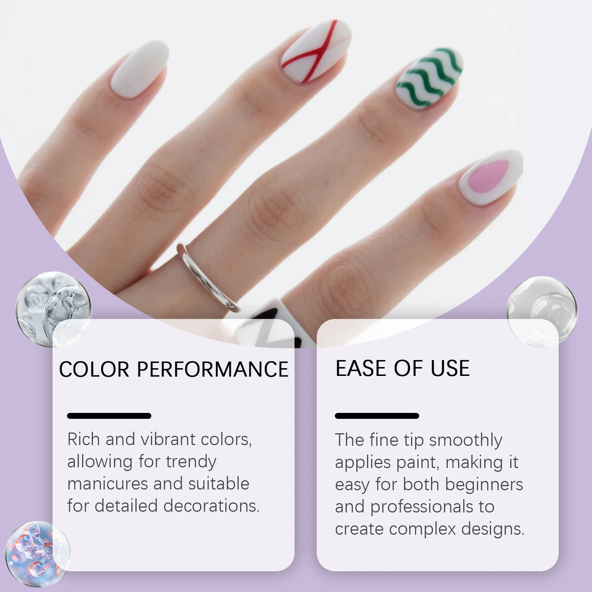 Nail Art Pens — Fine & Rounded Tip Duo
