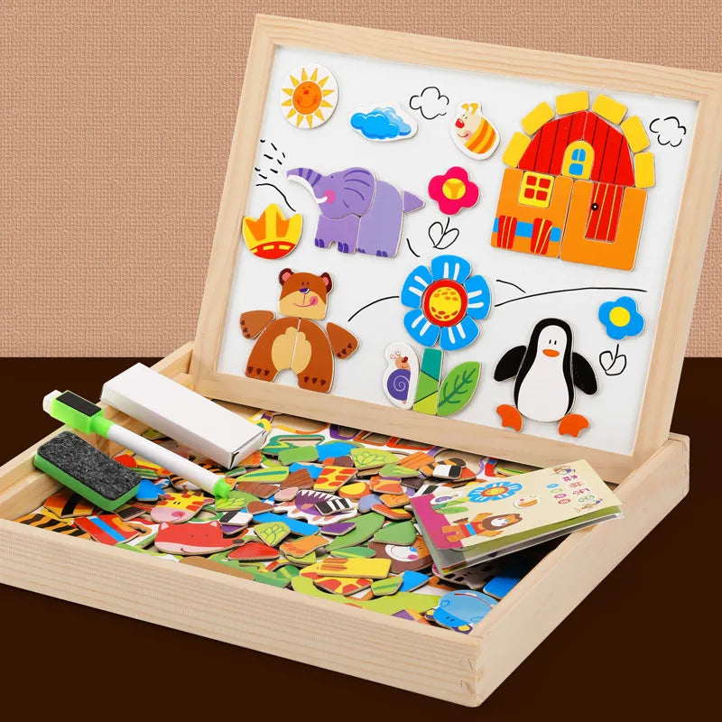 Wooden Magnetic Drawing & Puzzle Box — Pivoli Toys — product image 2