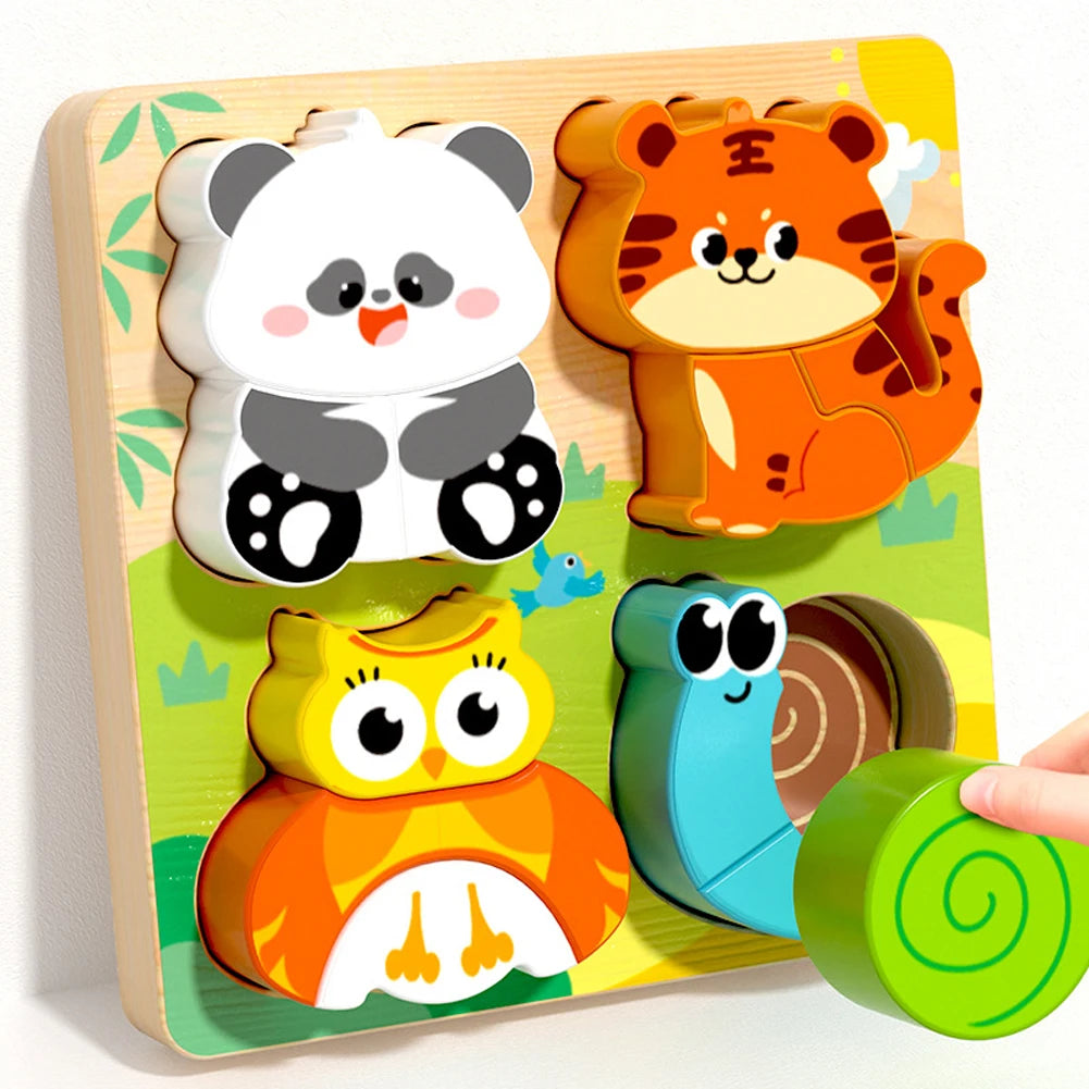Wooden Puzzle Board – Animals & Vehicles