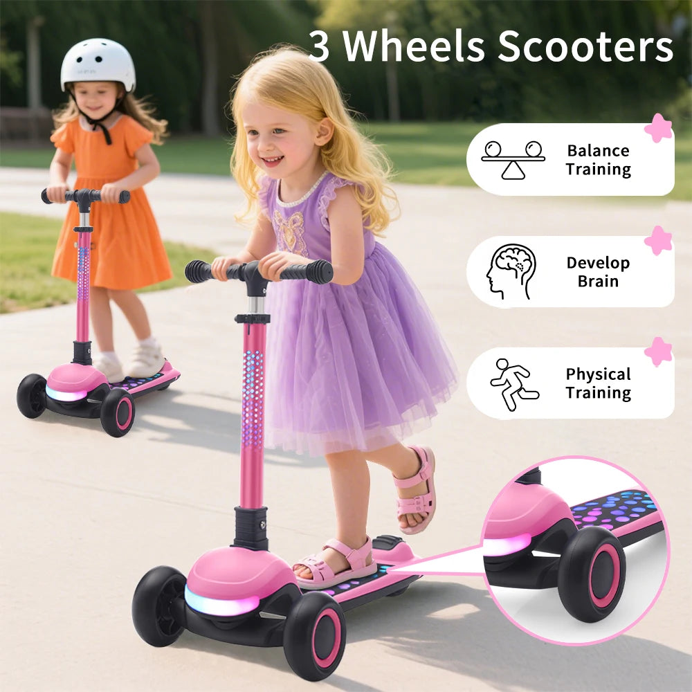Kids' 3-Wheel Light-Up Folding Scooter