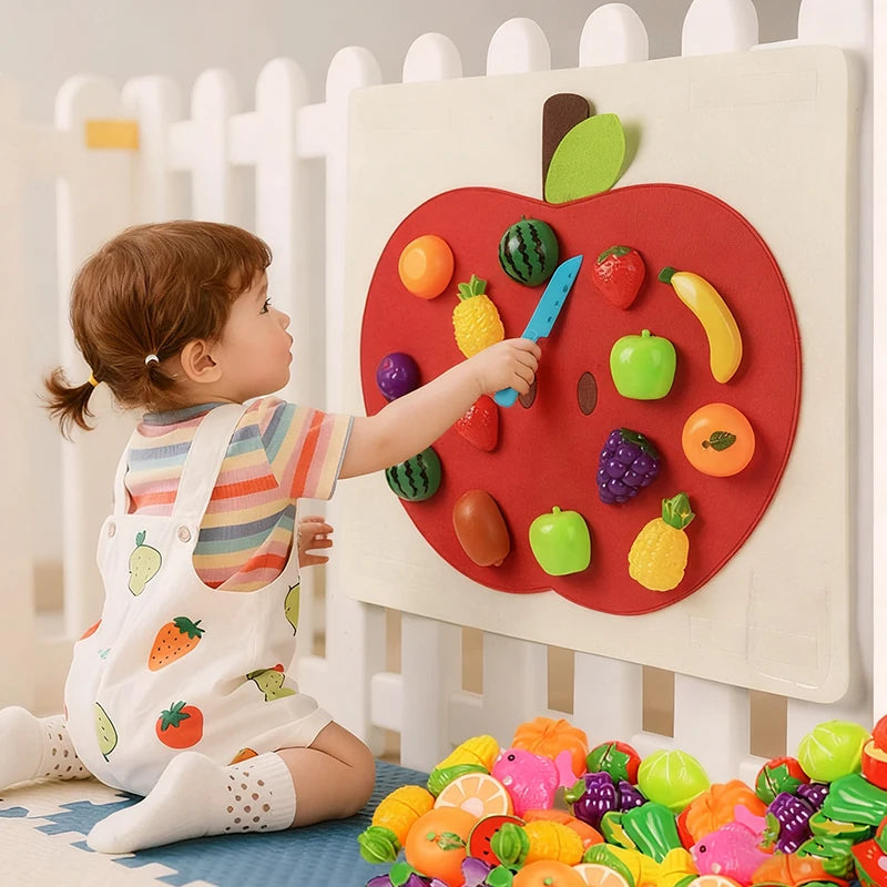 Fruit-Picking Felt Activity Board — 21-Piece Set — Pivoli Toys