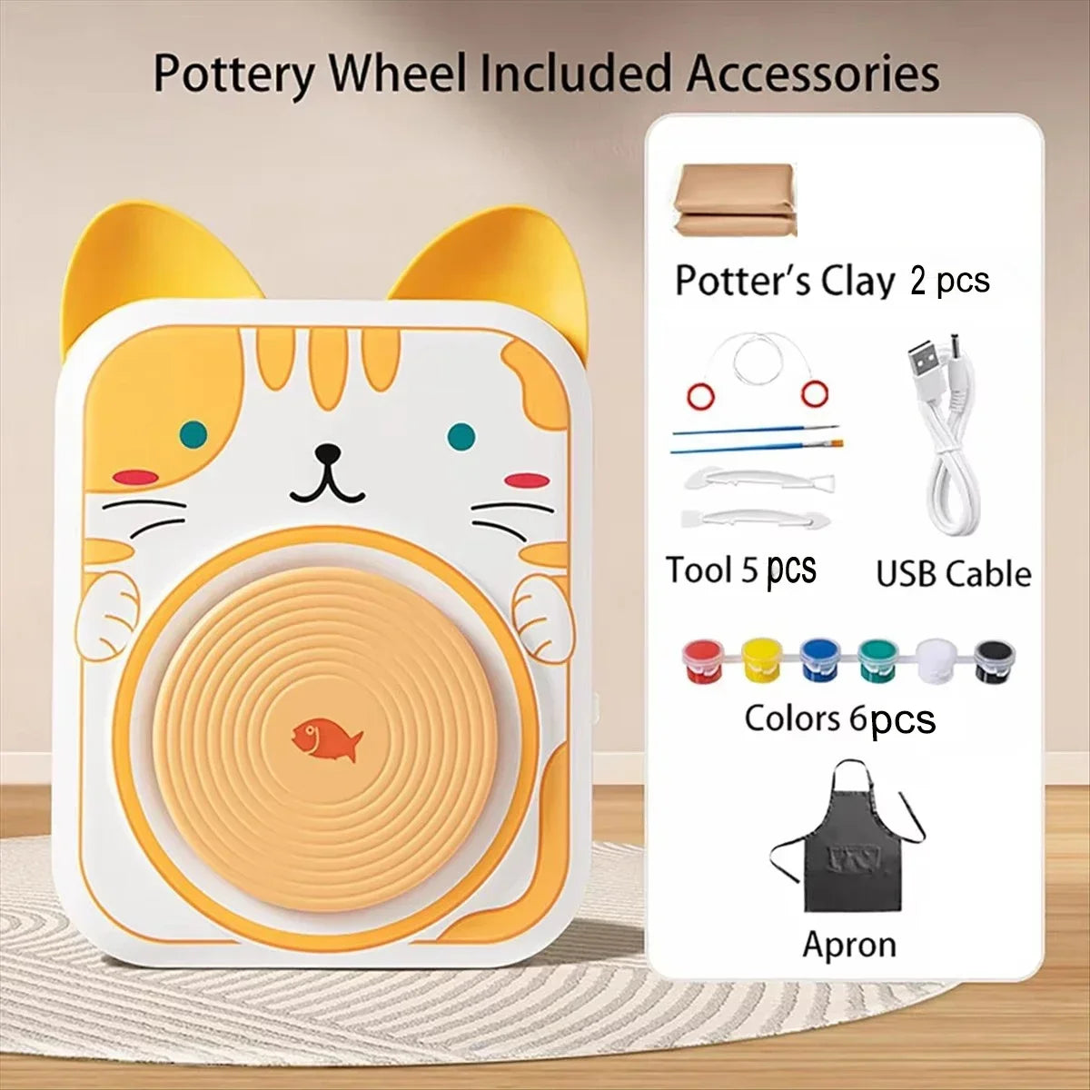 Mini Pottery Wheel for Kids – Cat or Dog Kit