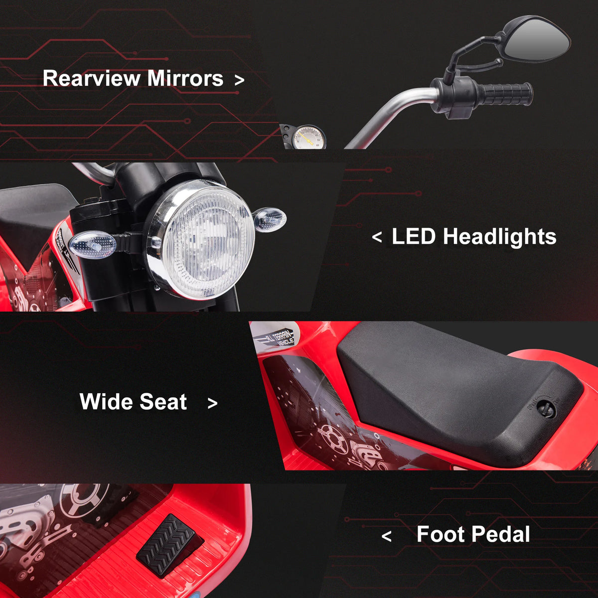 HOMCOM 6V Electric Ride-On Motorcycle