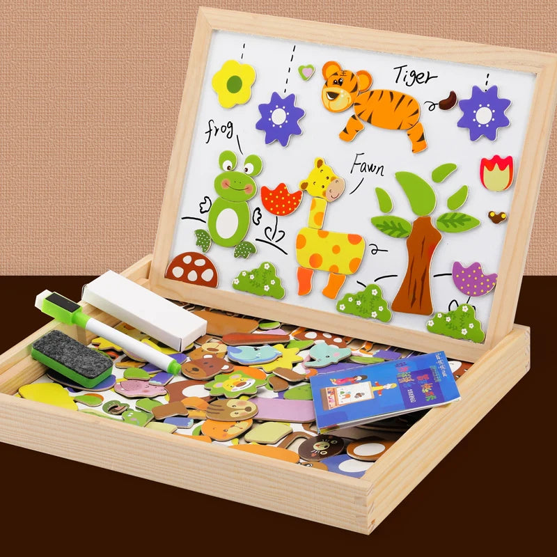 Wooden Magnetic Drawing & Puzzle Box — Pivoli Toys — product image 3